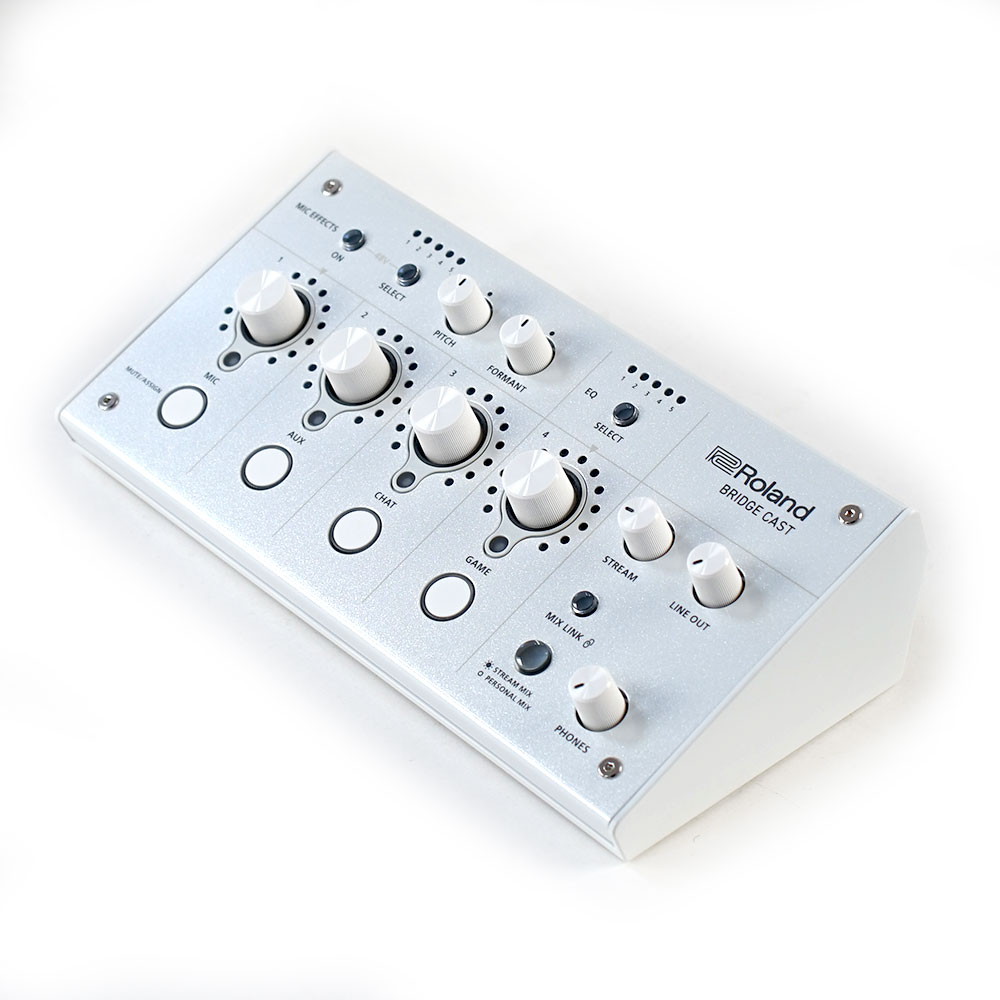 【訳あり】 ROLAND BRIDGE CAST Ice White ゲーミングオーディオミキサー オーディオインターフェイス BRC-WH アウトレット 全体