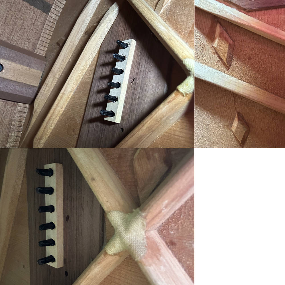 【中古】 アコースティックギター MARTIN D-18 1969年製 トップ割れ修正痕あり 内部