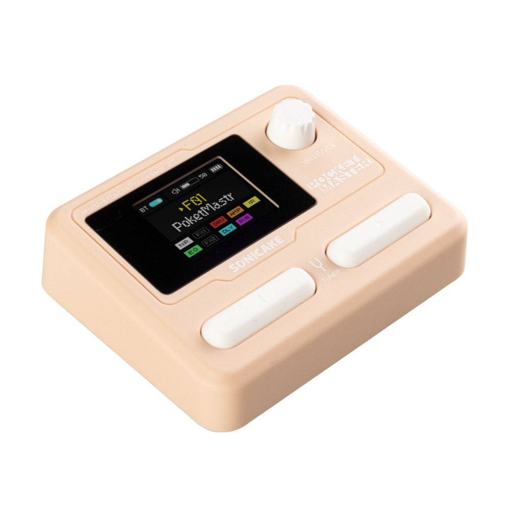 ソニケーキ Sonicake Pocket Master QME-10PK ピンク マルチエフェクター 斜めアングル画像