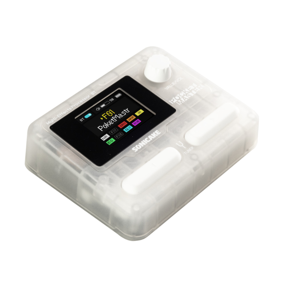 ソニケーキ Sonicake Pocket Master QME-10TWH クリアホワイト マルチエフェクター 斜めアングル画像