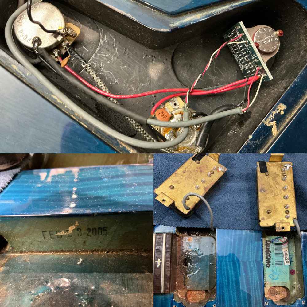 【中古】 エレキギター PRS 20th Anniversary Custom 24 10Top Royal Blue 2005年製 Paul Reed Smith 3.72kg 内部