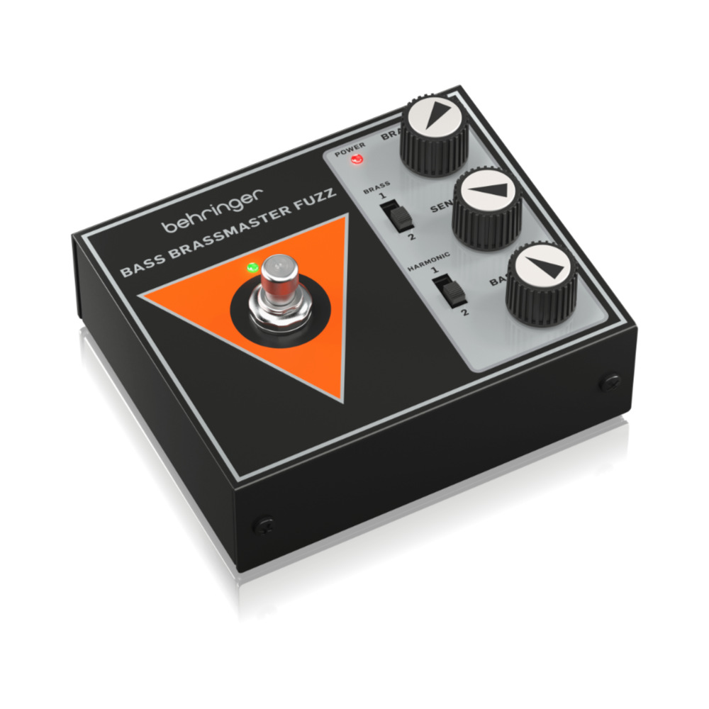ファズ エフェクター BEHRINGER BASS BRASSMASTER FUZZ ベリンガー ベース用ファズ オクターブファズ 左斜めアングル画像