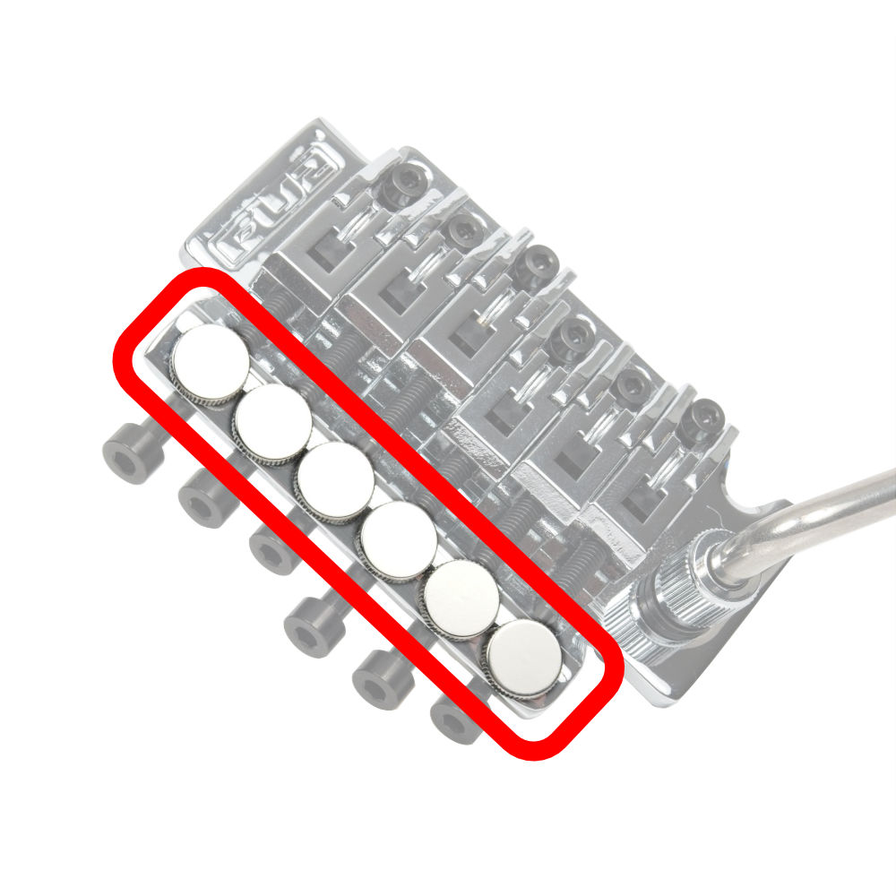 FU-Tone Titanium Fine Tuners Set (6)-SILVER チタン製 フロイドローズ ファインチューンダイヤル 6個セット