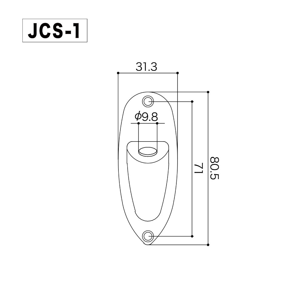 ゴトー GOTOH JCS-1GG 舟形 ジャックプレート ゴールド サイズ詳細