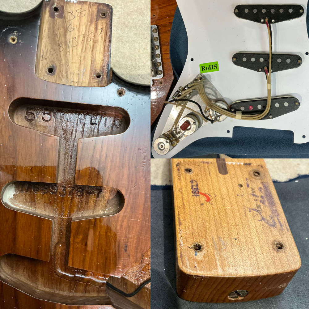 【中古】 エレキギター  Fender Custom Shop 1955 Stratocaster Roasted Ash Journeyman Relic 2TS 2017年製 フェンダー カスタムショップ ジャーニーマン ストラトキャスター ローステッドアッシュ ピックアップ内部