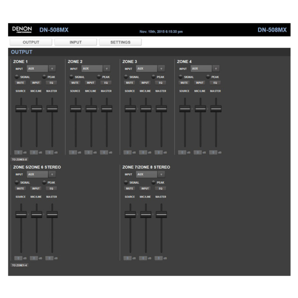DENON Professional デノン プロフェッショナル DN-508MXA プロフェッショナル 8ゾーンミキサー 4ゾーンアンプ サブ画像1