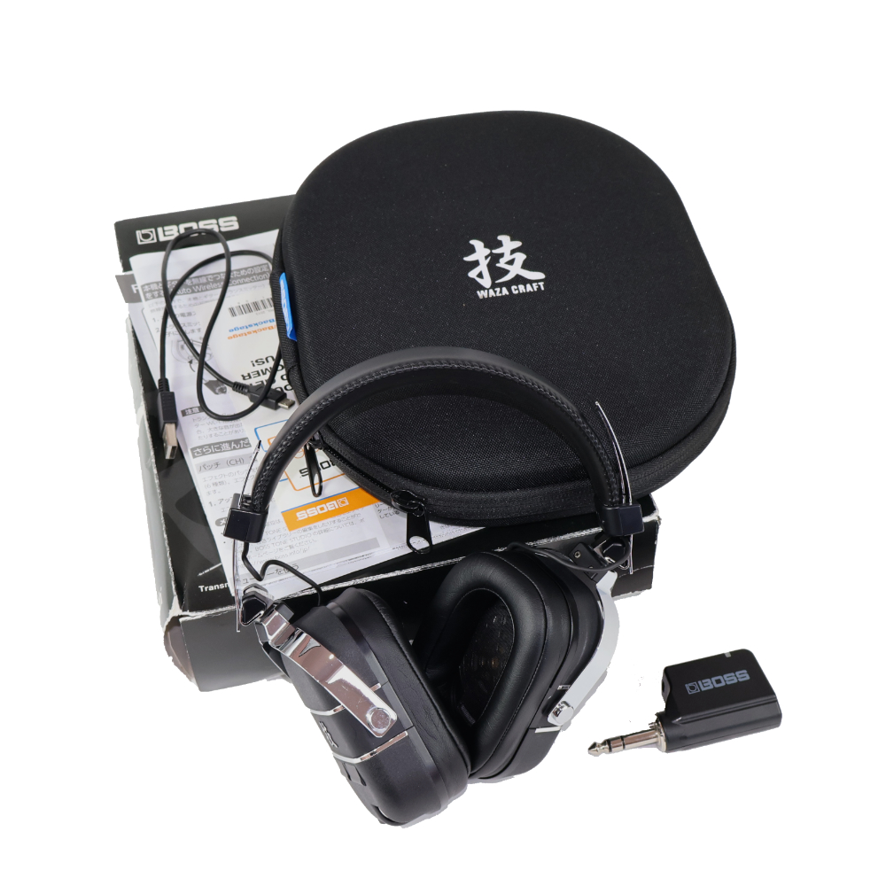 【中古】 ギター用ヘッドホン型アンプ ワザエアー BOSS WAZA-AIR 別売りキャリングケース（CB-WZ-AIR）付き ワイヤレスギターアンプシステム
