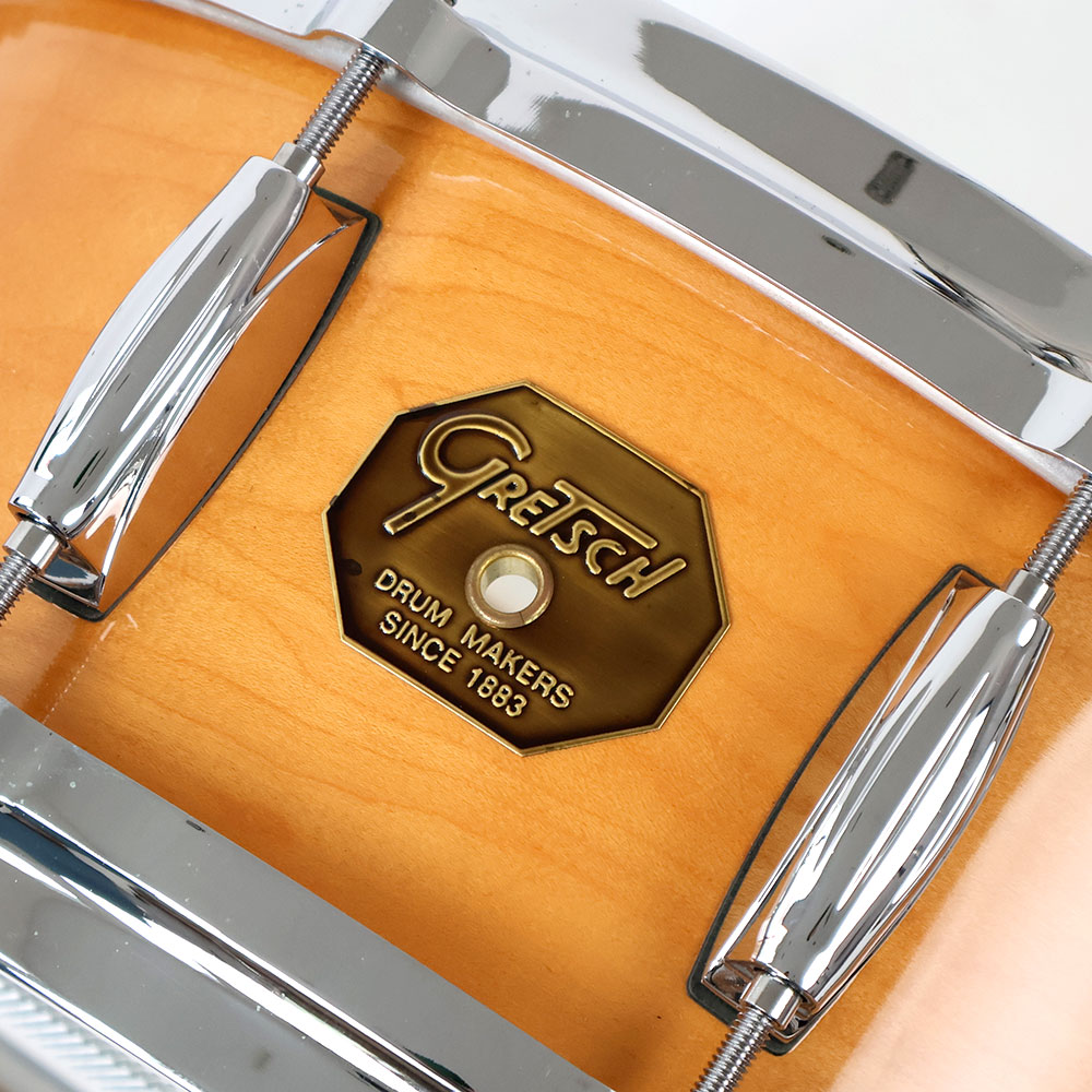 【中古】 スネアドラム グレッチ GRETSCH C-5514S CUSTOM SERIES Maple Snare 14x5.5 エンブレム