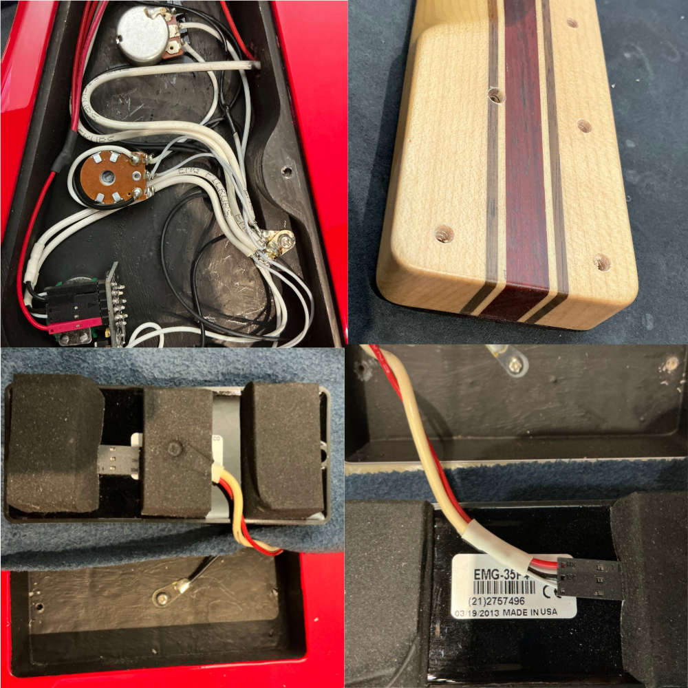 【中古】エレキベース ESP STREAM BASS Fiesta Red ポット、ピックアップ、ネックヒール