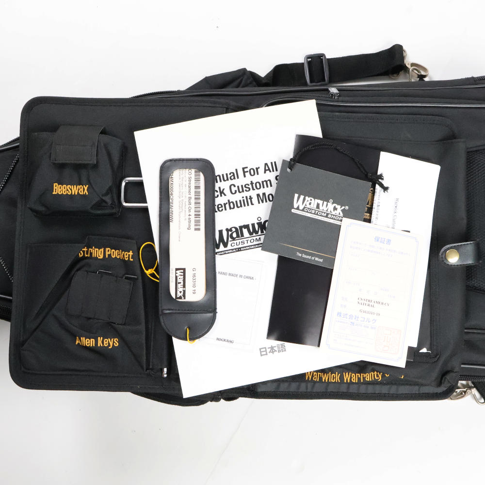 【中古】 Warwick ワーウィック Custom Shop Masterbuilt Streamer CV 4st Cheese Mahogany Natural Oil Finish 2019年製 ストリーマー パッシブ仕様 ショップオーダーモデル エレキベース 付属品画像