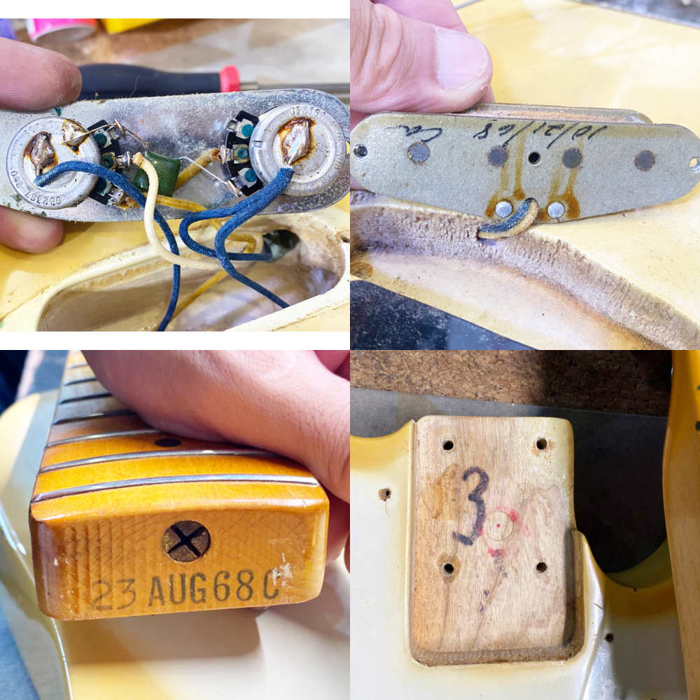 【中古】Fender フェンダー Telecaster Bass Blonde 1968年製 テレキャスターベース エレキベース 内部