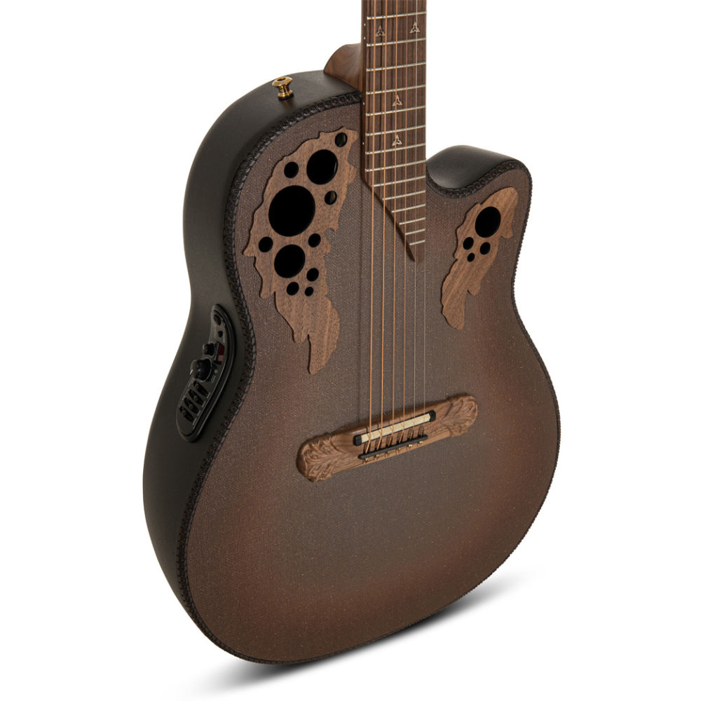 OVATION オベーション Adamas 2087GT-9 Deep Contour Cutaway Reverse Brown Burst エレクトリックアコースティックギター ボディ画像