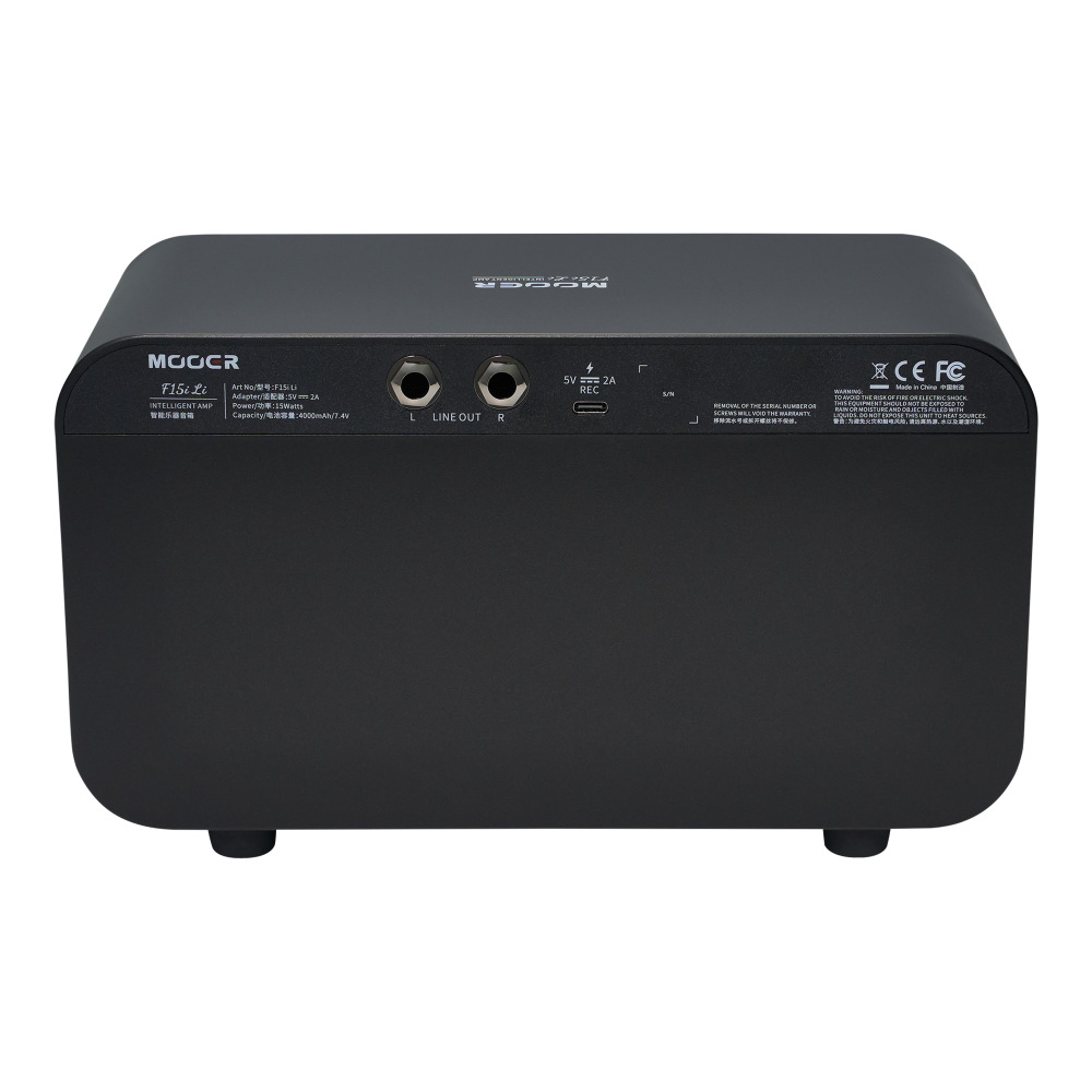 Mooer ムーアー F15i Li Phantom Black 小型ギターアンプ コンボアンプ タッチスクリーン搭載 デスクトップアンプ スピーカー リア画像
