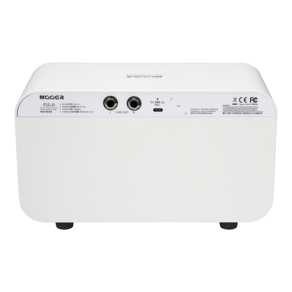 Mooer ムーアー F15i Li Snowfall White 小型ギターアンプ コンボアンプ タッチスクリーン搭載 デスクトップアンプ スピーカー リア画像