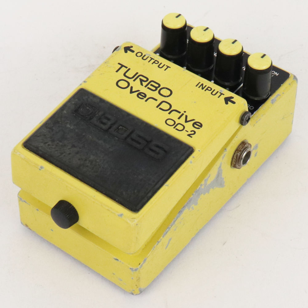 【中古】ターボオーバードライブ エフェクター BOSS OD-2 TURBO OverDrive ボス ギターエフェクター 本体画像 斜め