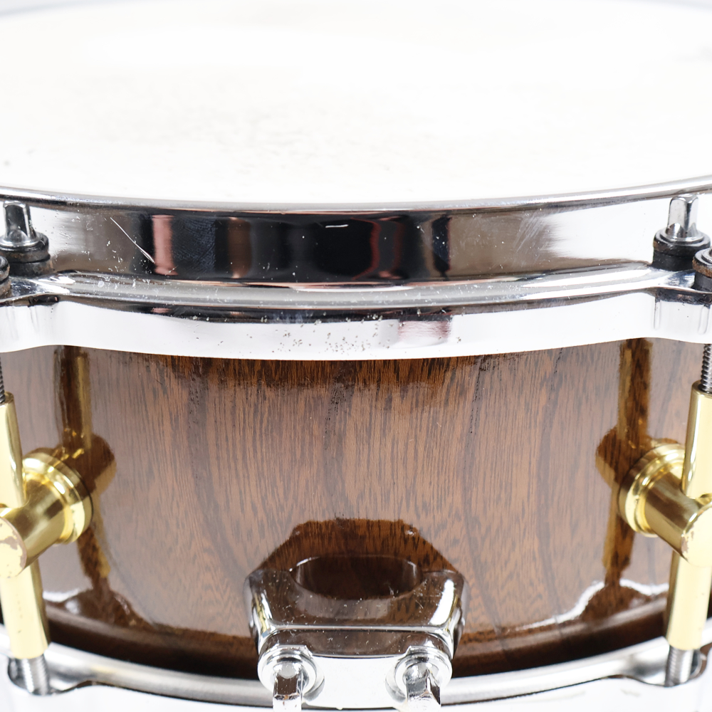 【中古】 スネアドラム カノウプス CANOPUS HS-1450 Zelkova Snare Drum 14x5 ゼルコバ 単板くりぬき胴スネア フープ錆