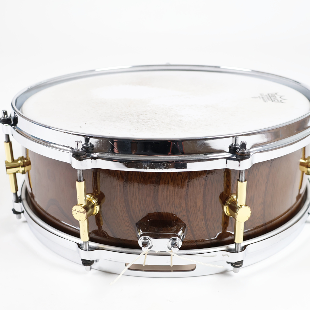 【中古】 スネアドラム カノウプス CANOPUS HS-1450 Zelkova Snare Drum 14x5 ゼルコバ 単板くりぬき胴スネア 側面