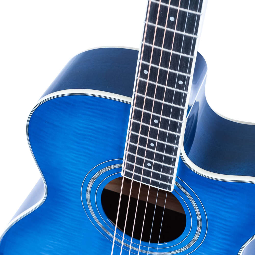 Washburn ワッシュバーン EA15 FLAME TRANSPARENT BLUE エレクトリックアコースティックギター サブ画像1