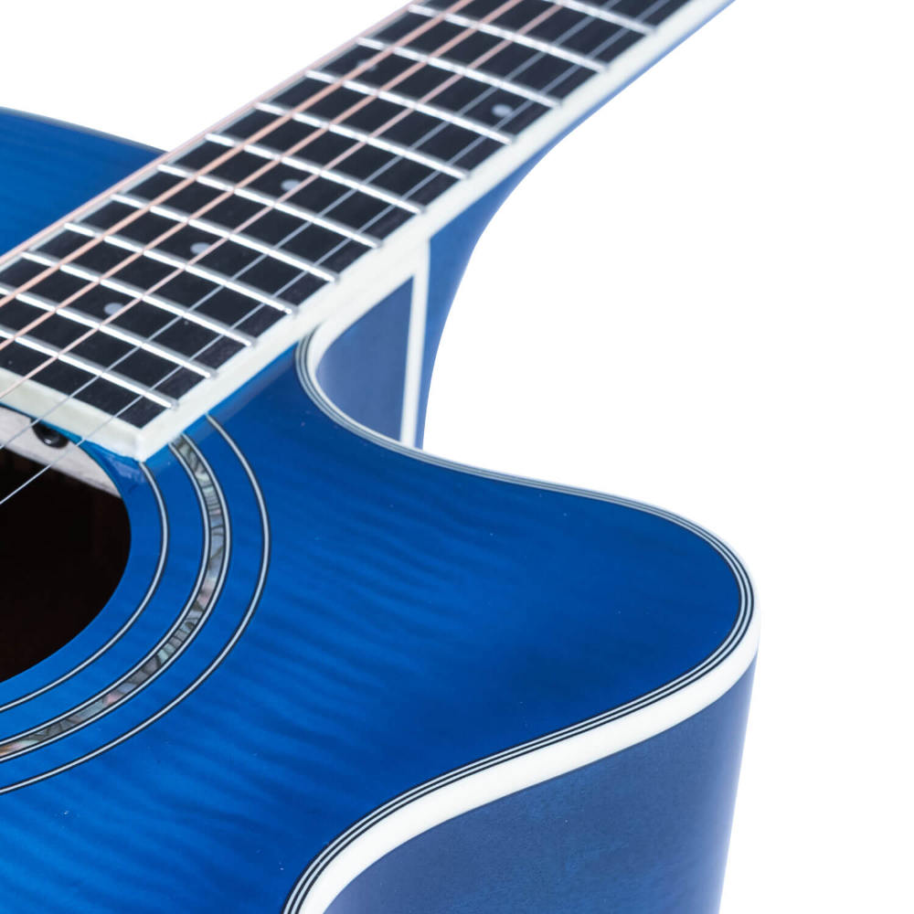 Washburn ワッシュバーン EA15 FLAME TRANSPARENT BLUE エレクトリックアコースティックギター サブ画像2