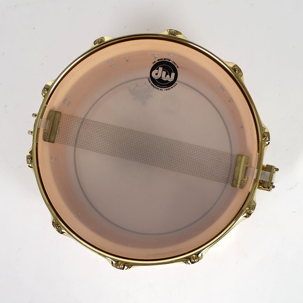 【中古】 スネアドラム dw Craviotto Green Badge Maple 14x5.5 単板メイプルシェル 裏面