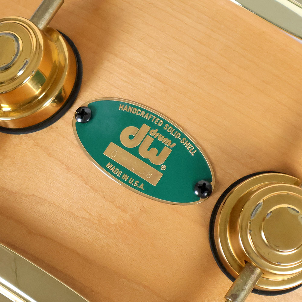 【中古】 スネアドラム dw Craviotto Green Badge Maple 14x5.5 単板メイプルシェル エンブレム