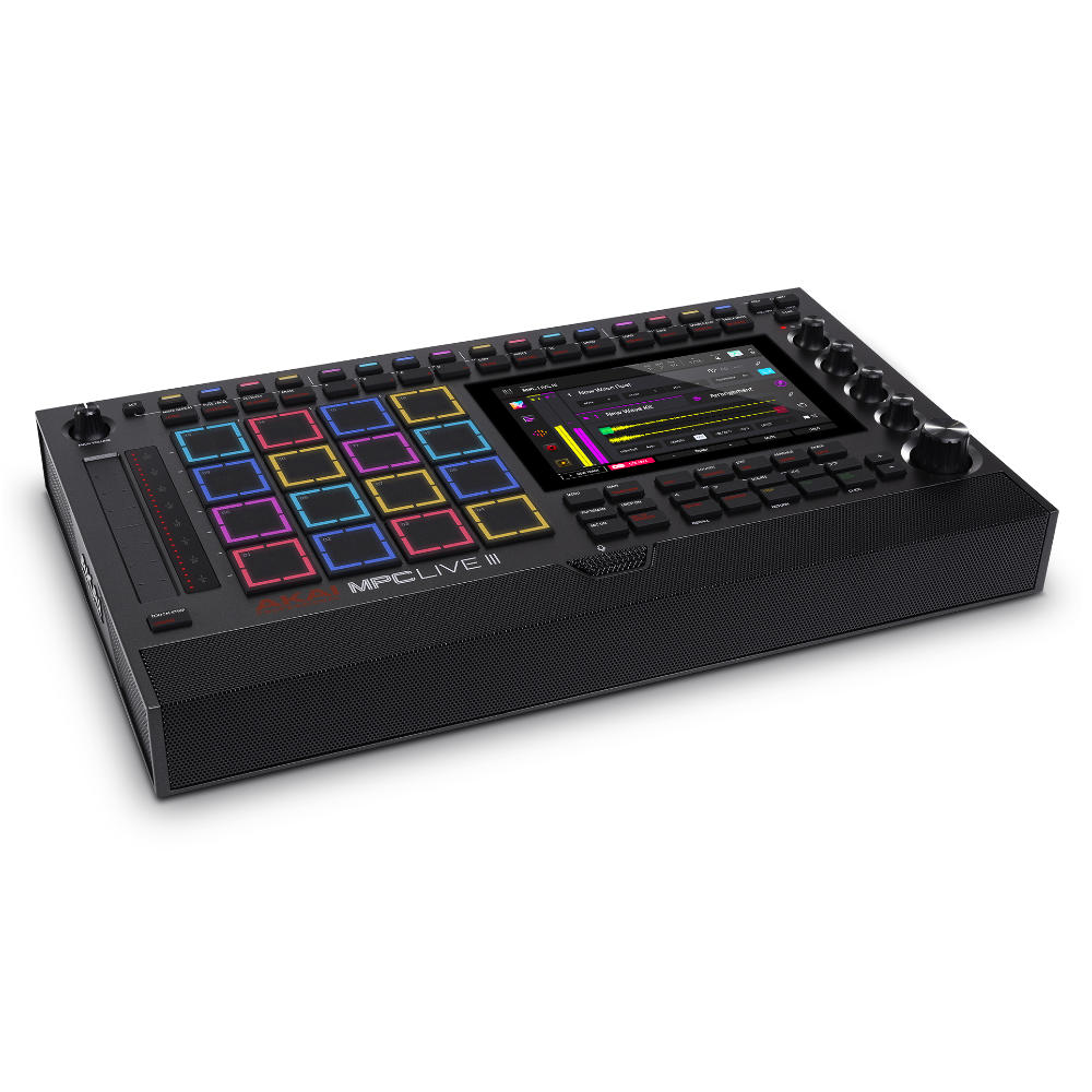 AKAI Professional アカイプロフェッショナル MPC Live III スタンドアローン ポータブル音楽制作スタジオ 本体画像 斜め 