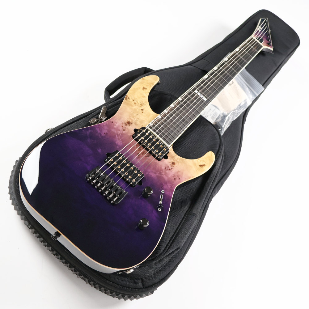【中古】 7弦エレキギター ESP E-II SERIES M-II 7NT HS Purple Natural Fade Buckeye Burl Maple Top HIPSHOT FIXED ブリッジ搭載 2021年製