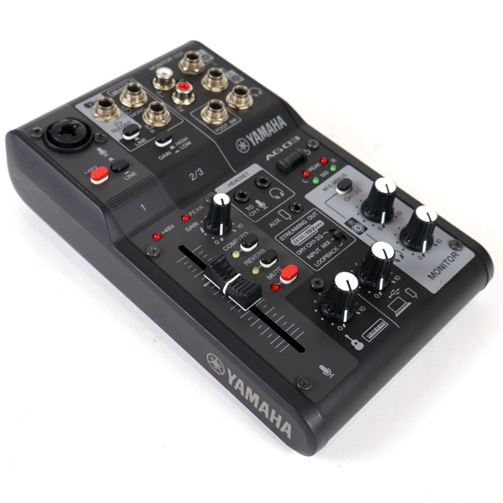 【中古】 ミキサー ヤマハ YAMAHA AG03 mk2 ライブストリーミングミキサー 左サイド