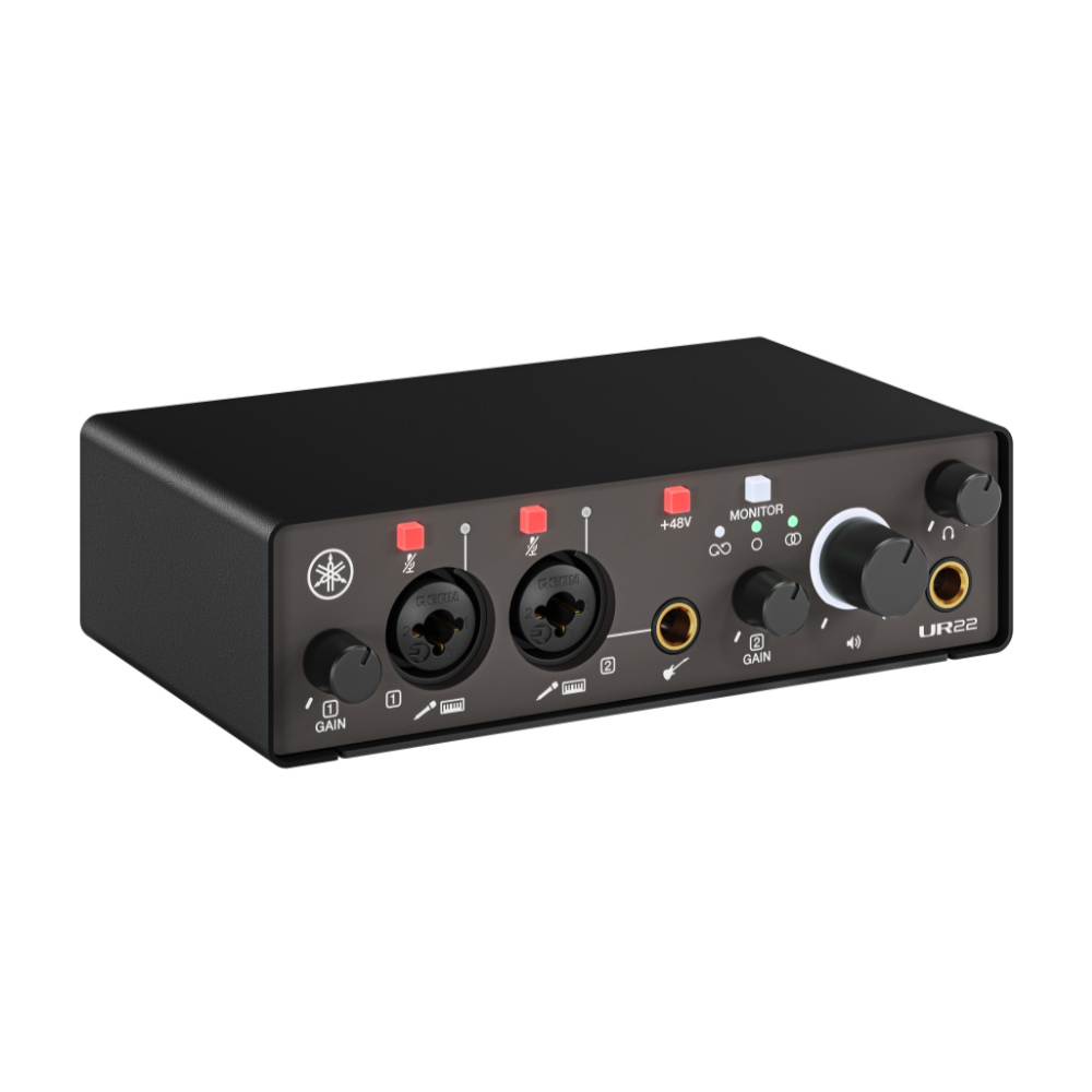 YAMAHA ヤマハ UR22MK3 B USBオーディオインターフェース ブラック 左斜めアングル画像