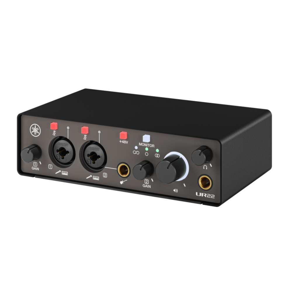 YAMAHA ヤマハ UR22MK3 B USBオーディオインターフェース ブラック 右斜めアングル画像