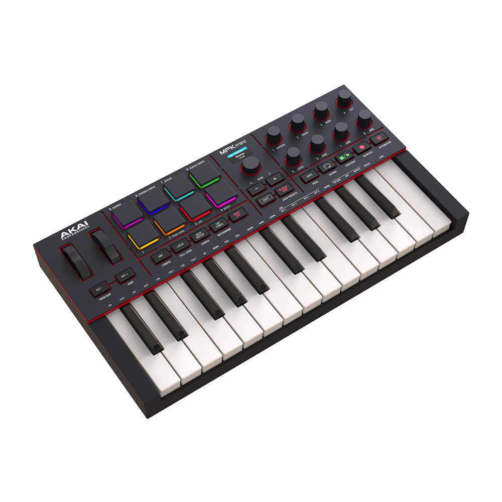 AKAI Professional アカイプロフェッショナル MPK mini IV Black 25鍵盤 USB-C MIDIキーボード コントローラー 全体