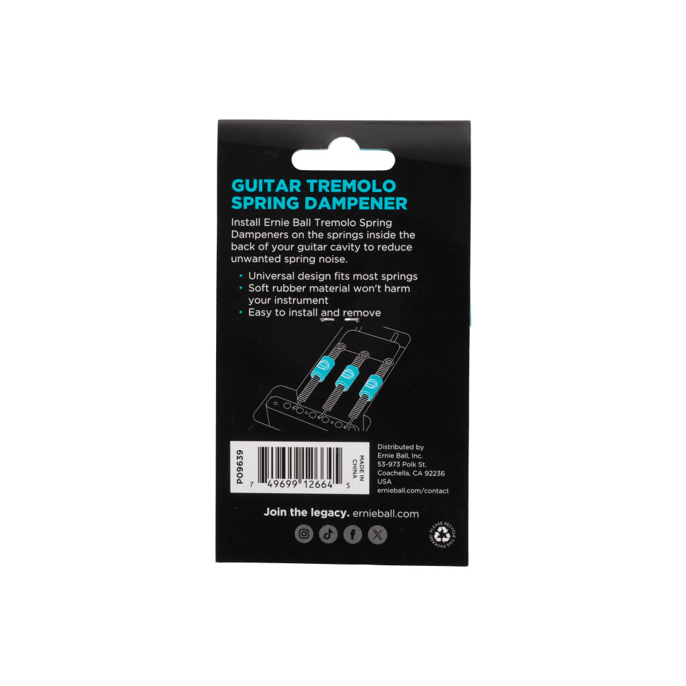 ERNIE BALL 9639 Spring Dampener Guitar Tremolo P09639 トレモロスプリングの共鳴を抑制するミュート パッケージ裏画像