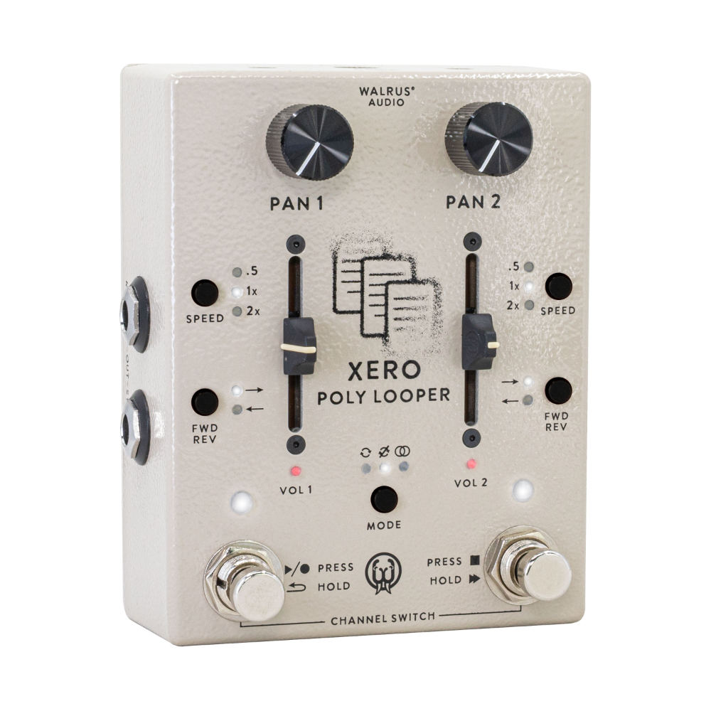 WALRUS AUDIO ウォルラスオーディオ WAL-XPL #C Xero Polylooper Cream デュアルチャンネル ルーパー エフェクター 左斜めアングル画像
