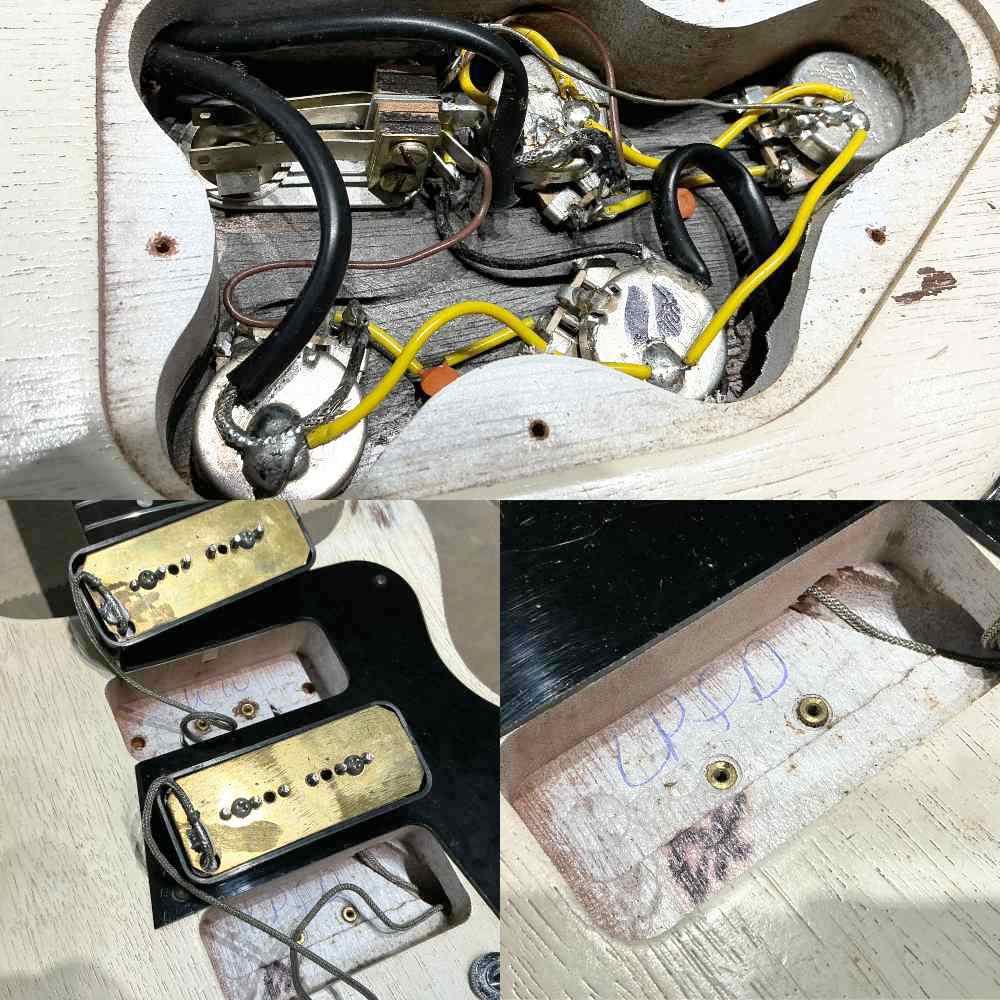 【中古】 エレキギター Gibson Les Paul Faded Double Cutaway Worn White 2006年製 Junior Special スタイル ギブソン レスポールフェイデッド 内部