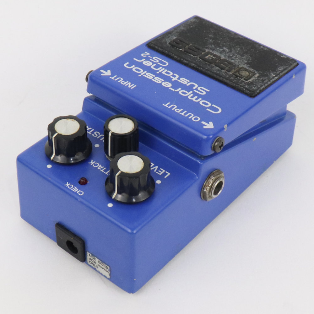 【中古】コンプレッサー エフェクター BOSS CS-2 Compression Sustainer Made in Japan ギターエフェクター 側面