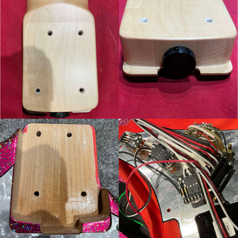 【中古】 エレキギター ESP SNAPPER-7 Ohmura Custom Twinkle Pink with EMG 大村孝佳氏モデル 7弦 EMG ツインクルピンク ネックヒール、ポケット、ポット