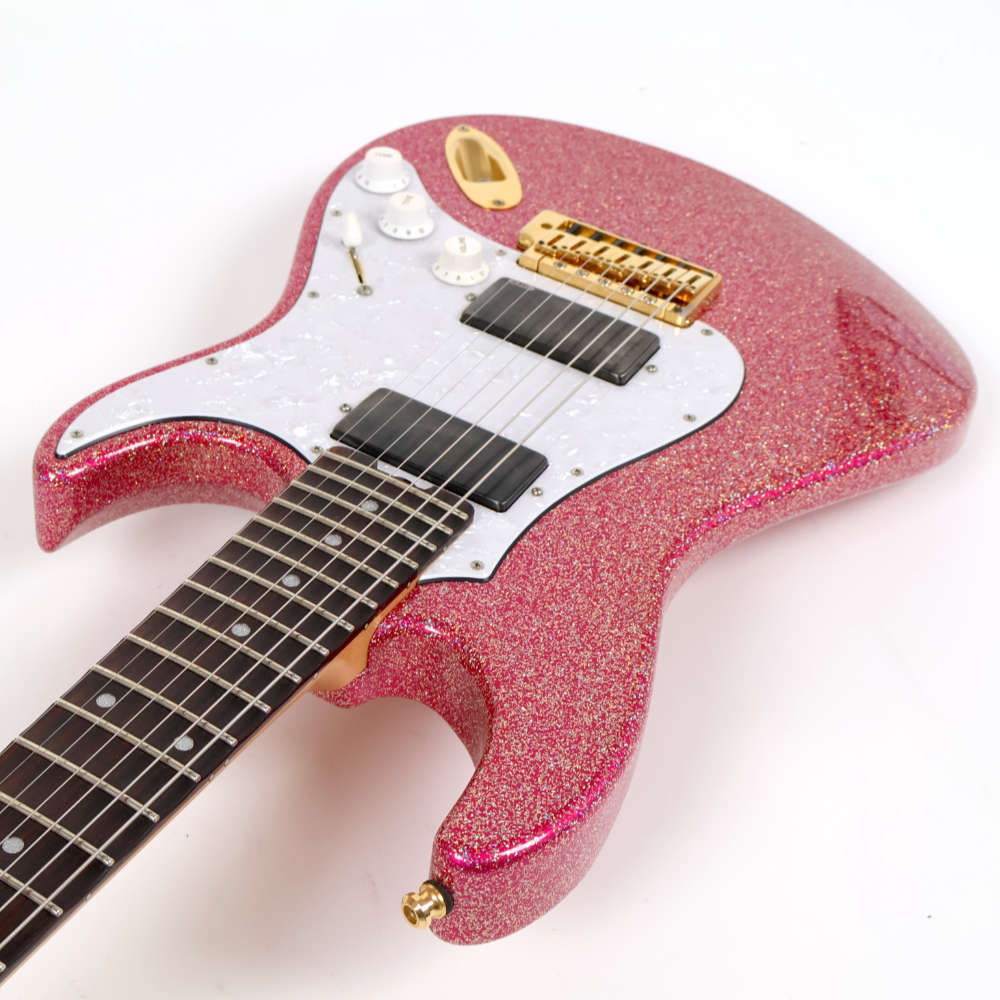 【中古】 エレキギター ESP SNAPPER-7 Ohmura Custom Twinkle Pink with EMG 大村孝佳氏モデル 7弦 EMG ツインクルピンク ネックジョイント側