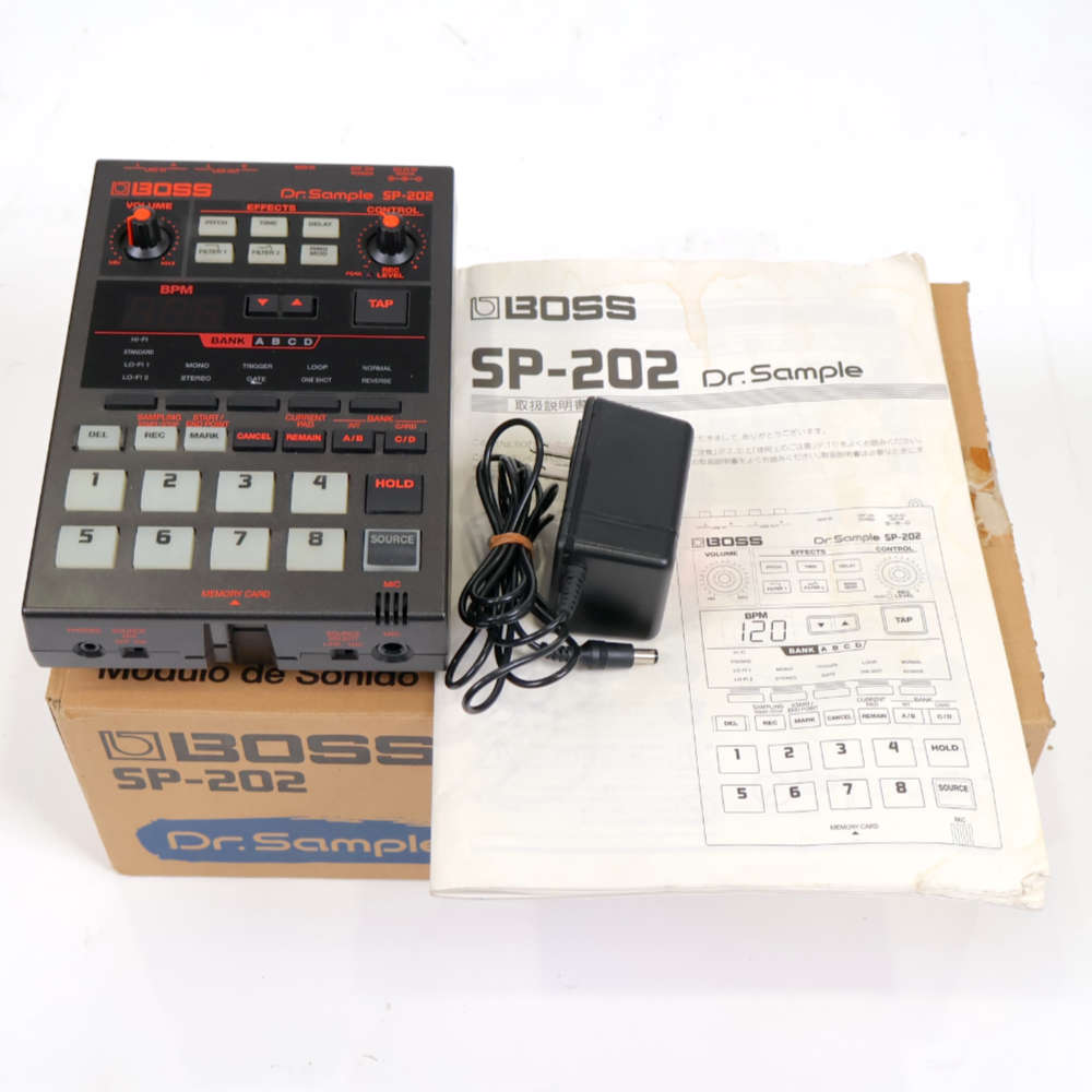 BOSS Dr-Sample SP-303 サンプラー アダプター付 動作確認済 Boss SP-303 Dr. Sample Portable Pharse Sampler Potentiometer Used