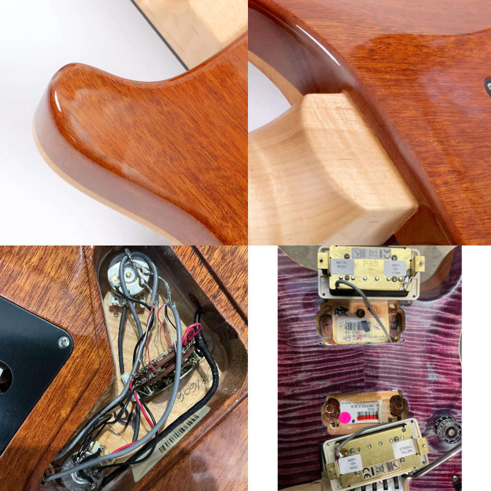 【中古】 エレキギター PRS Custom 24 Floyd Rose 10Top Violet Flame Maple Neck 2014年製 Paul Reed Smith カスタム24 フロイドローズ メイプルネック ポールリードスミス 白濁、キャビティ内