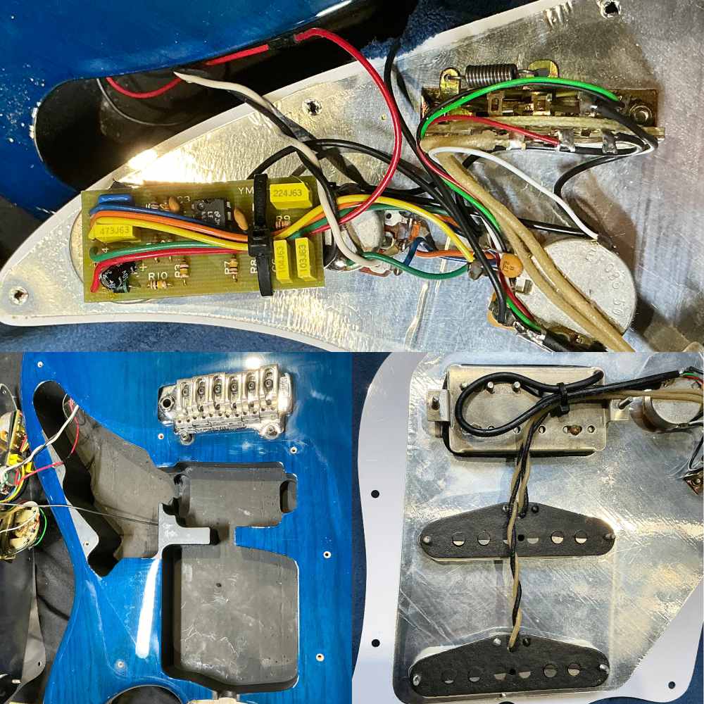 【中古】 エレキギター ジェームスタイラージャパン James Tyler Japan Studio Standard HD Transparent Blue 内部 