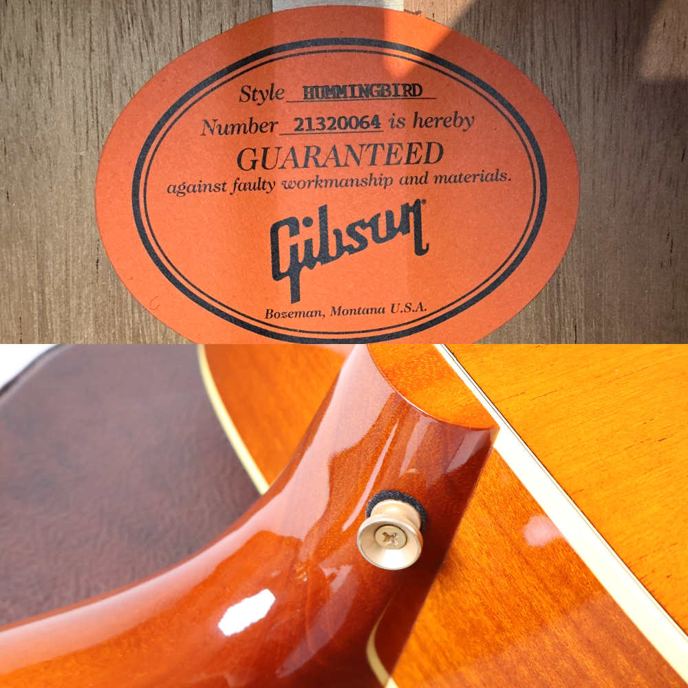 【中古】 Gibson Hummingbird Original Heritage Cherry Sunburst 2020年製 ギブソン ハミングバード エレクトリックアコースティックギター エレアコ 内部