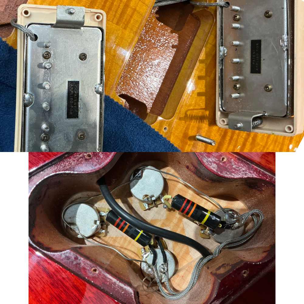 【中古】 Gibson ギブソン Custom Shop Historic collection R9 1959 Les Paul Standard Reissue Hand Selected Lemon Burst 2014年製 レスポール エレキギター 内部