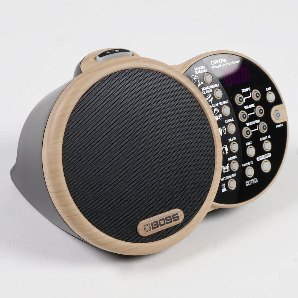 【中古】 BOSS DR-01S Rhythm Partner リズムパートナー スピーカー内臓リズムボックス 本体画像 斜め