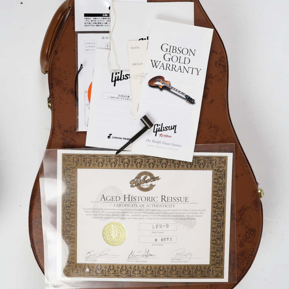 【中古】 Gibson ギブソン Custom Shop Historic Collection Les Paul Standard 1959 Reissue Hard Maple Aged Tom Murphy 2006年製 LPR-9 レスポール スタンダード エレキギター バックパネルサイン入り 付属品画像