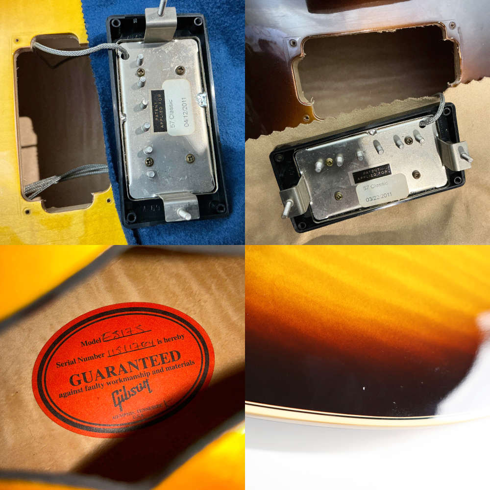 【中古】  エレキギター GIBSON  MEMPHIS ES175 REISSUE VS 2011年製 ギブソン フルアコースティックギター Vintage Sunburst 内部 