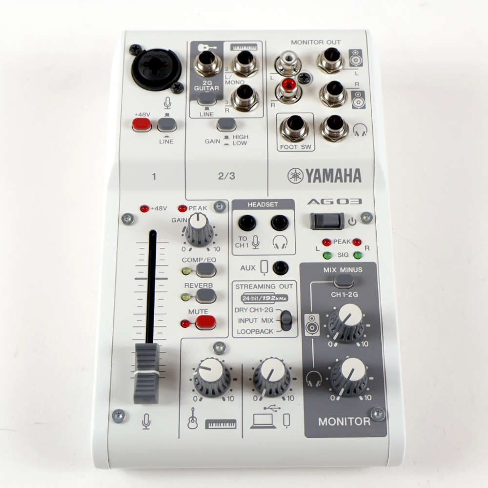 【中古】 ミキサー ヤマハ YAMAHA AG03 mk2 W ライブストリーミングミキサー ホワイト 正面