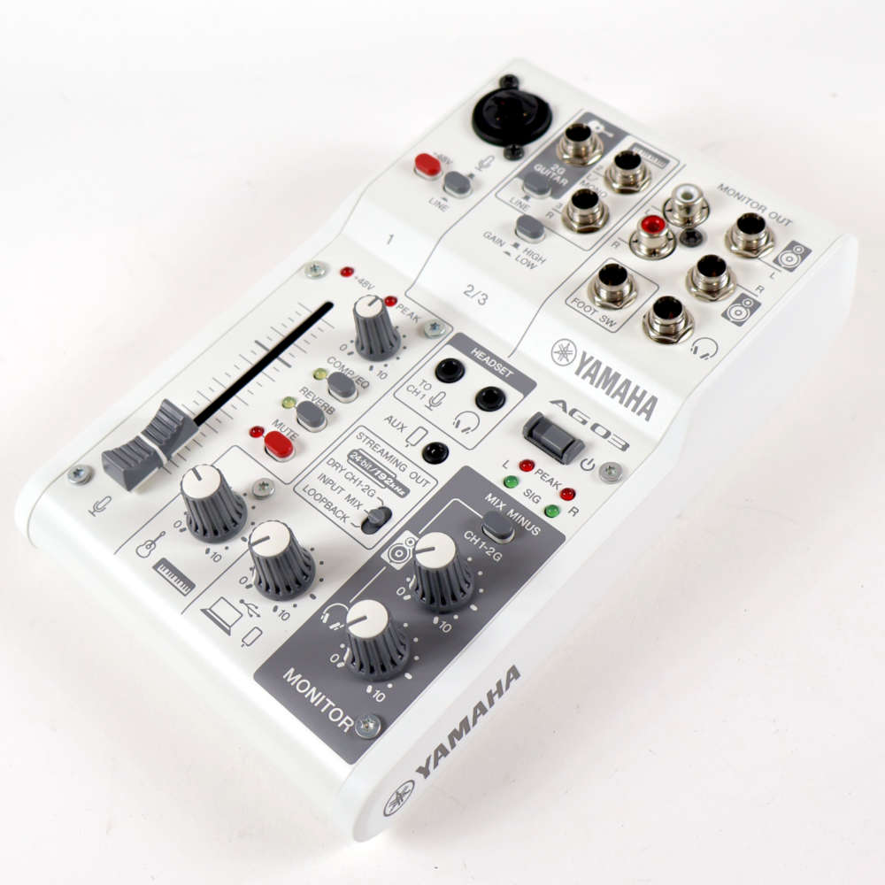 【中古】 ミキサー ヤマハ YAMAHA AG03 mk2 W ライブストリーミングミキサー ホワイト 右サイド