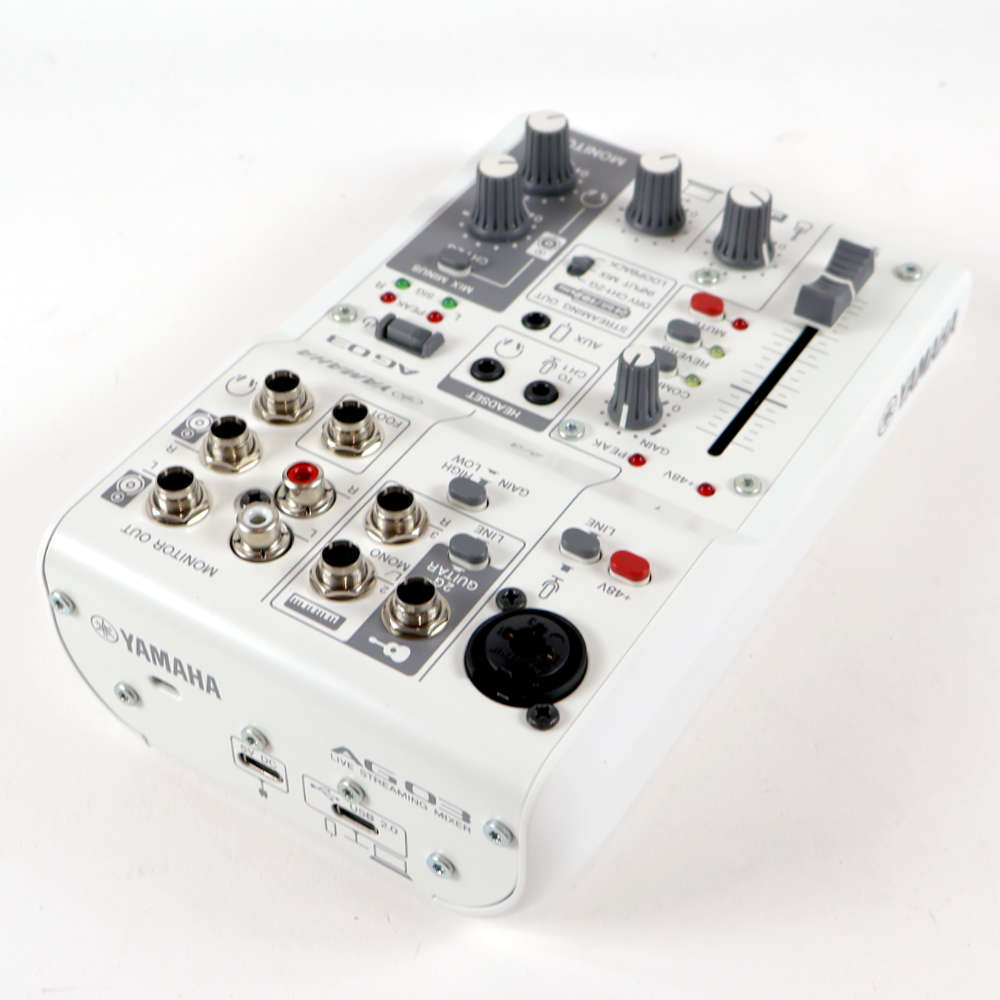 【中古】 ミキサー ヤマハ YAMAHA AG03 mk2 W ライブストリーミングミキサー ホワイト 左サイド
