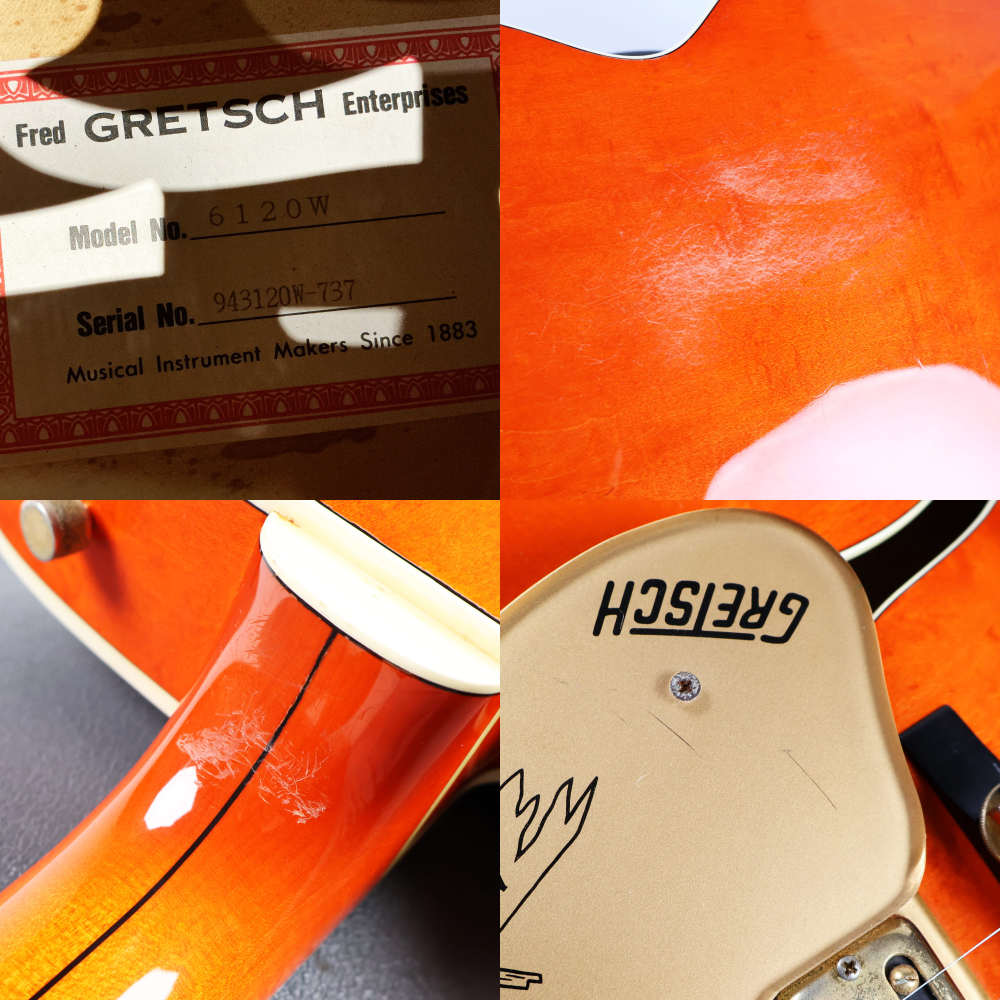 【中古】GRETSCH グレッチ 6120W Nashville Western with Bigsby 1993年製 エレキギター 内部 傷