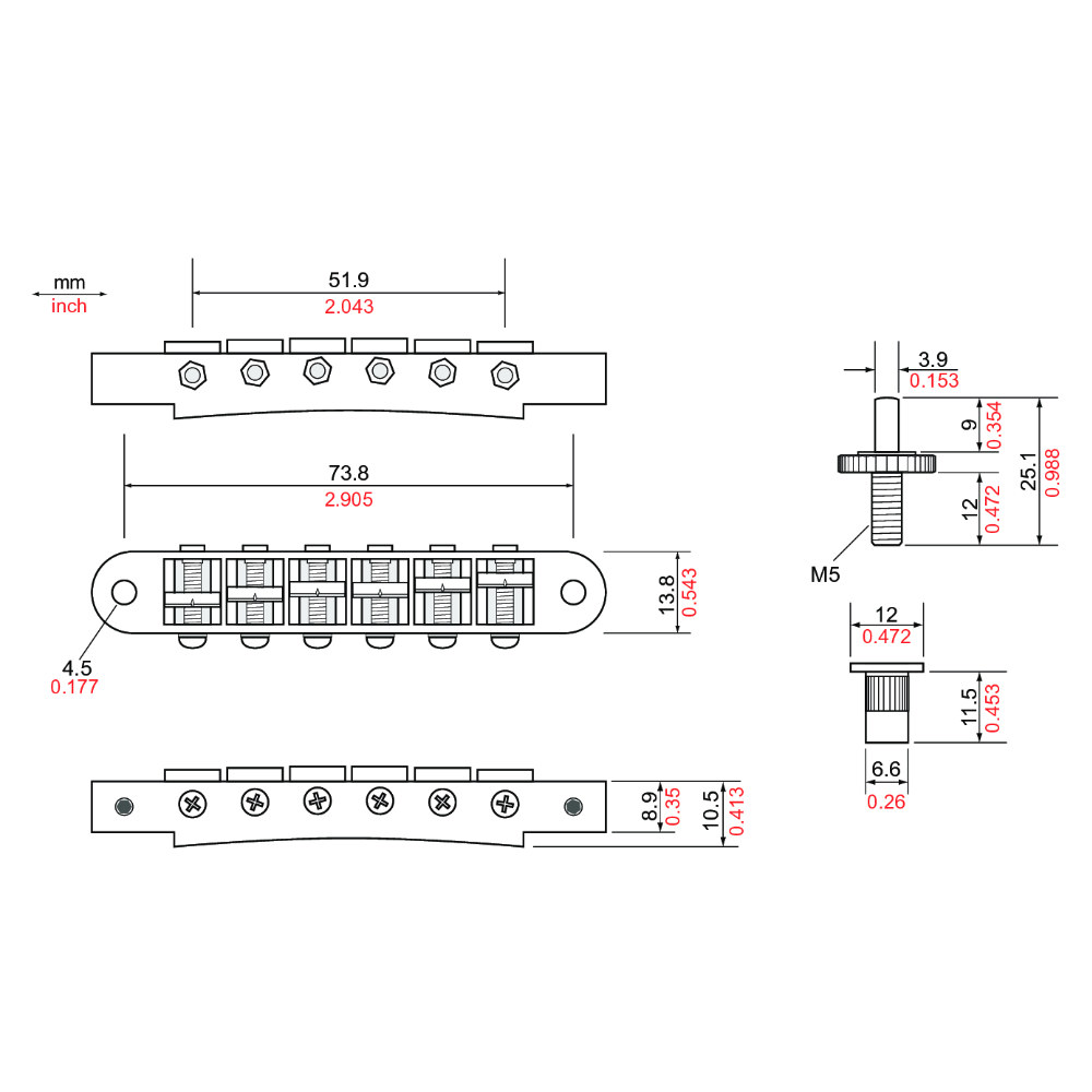 TonePros T3BP-SG Standard Tuneomatic サテンゴールド ギター用ブリッジ 解説
